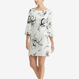 Ralph Lauren Ivory Floral Print Dress - Size 8